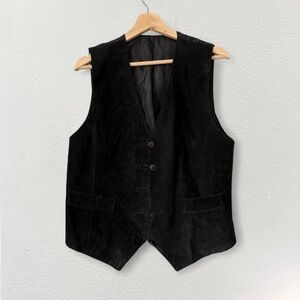 Vintage Black Suede Western Vest